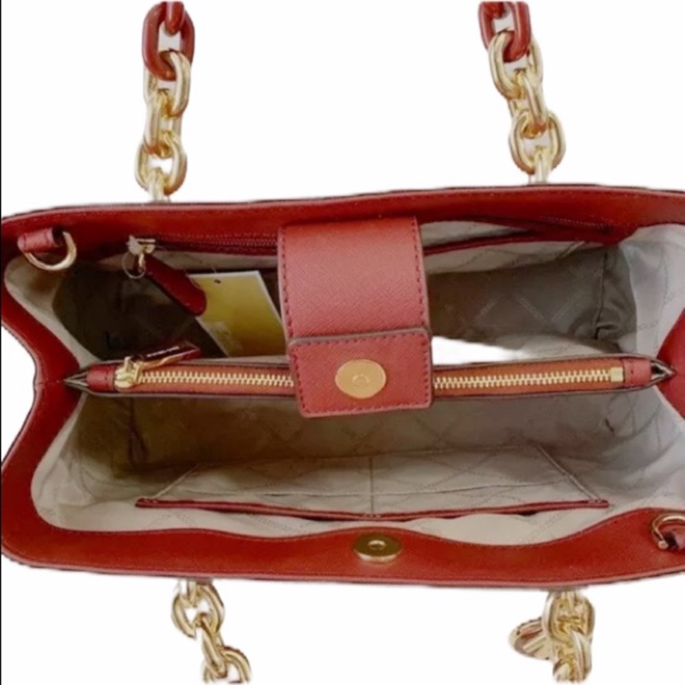 Michael kors satchel crossbody chain red - Picture 6 of 6